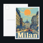 Mailand Italien Kunst, Dichtung und Musik Postkarte<br><div class="desc">Mailand Italien Art Vintage Reiseanleitung</div>