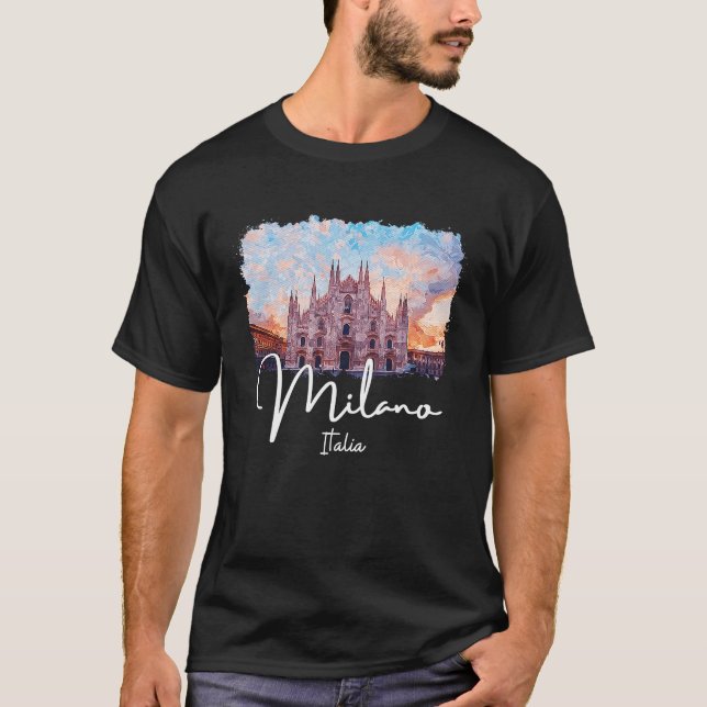 Mailand Italien Malerei Souvenir 1 T-Shirt (Vorderseite)
