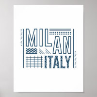 Mailand Italien Moderne Typografie Reise Grafikdes