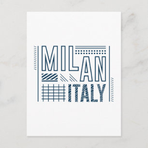 Mailand Italien Moderne Typografie Reise Grafikdes Postkarte