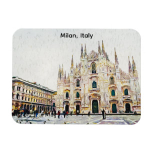 Mailand Italien Ölmalerei-Illustration Magnet