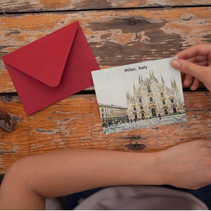 Mailand Italien Ölmalerei-Illustration Postkarte