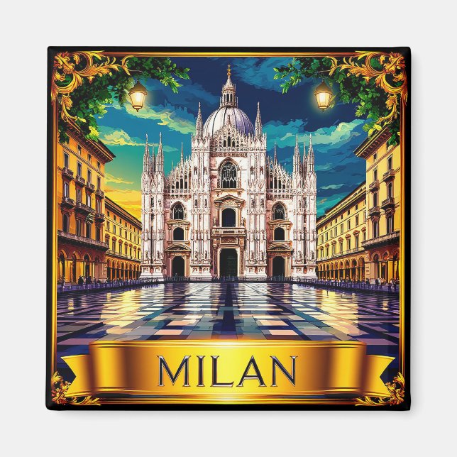 🧲 Mailand Italien Reise Souvenir Andenken Magnet (Vorne)