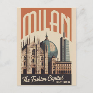 Mailand Italien Retro-Silhouette Stadtansicht Reis Postkarte