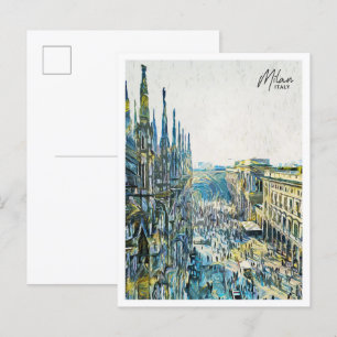 Mailand Italien Schönes Öl Paint City Postkarte