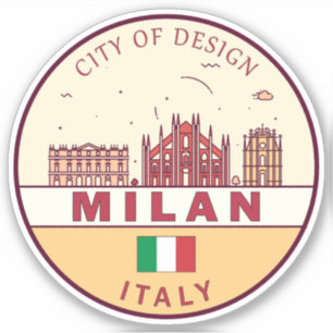 Mailand Italien Skyline Emblem Aufkleber