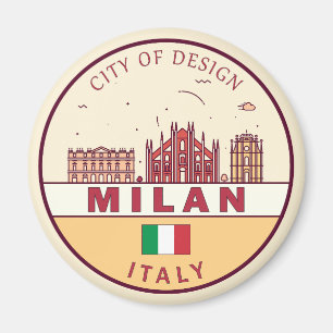 Mailand Italien Skyline Emblem Magnet