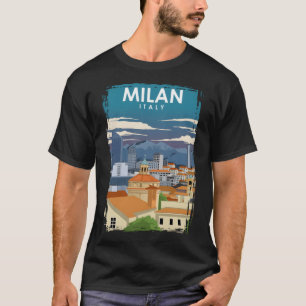 Mailand Italien Vintag Minimal Retro Travel Poster T-Shirt