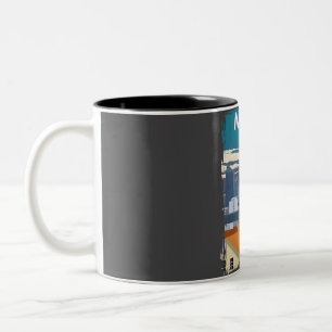 Mailand Italien Vintage Minimal Retro Reiseposter Zweifarbige Tasse
