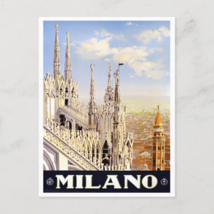 Mailand Italien Vintage-Reise Postkarte