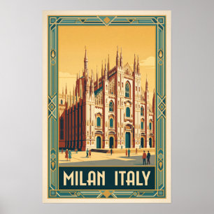 Mailand Italien Vintage-Reiseillustration Poster
