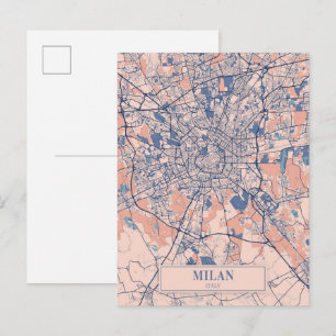 Mailand Italien Windige Stadtplan Reise Postkarte