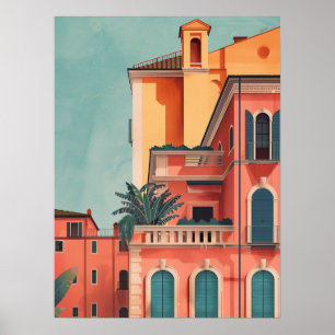 Mailand Italy Beach House Vintag Art Poster
