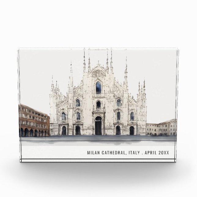Mailand Kathedrale Italien Wasserfarbe Italien Rei Fotoblock (Vorderseite)