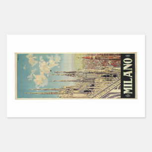 Mailand Mail Italien Vintage Reise Klassiker Rechteckiger Aufkleber