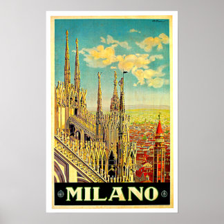 Mailand/Mailand Italien Stadtbild Vintag Poster