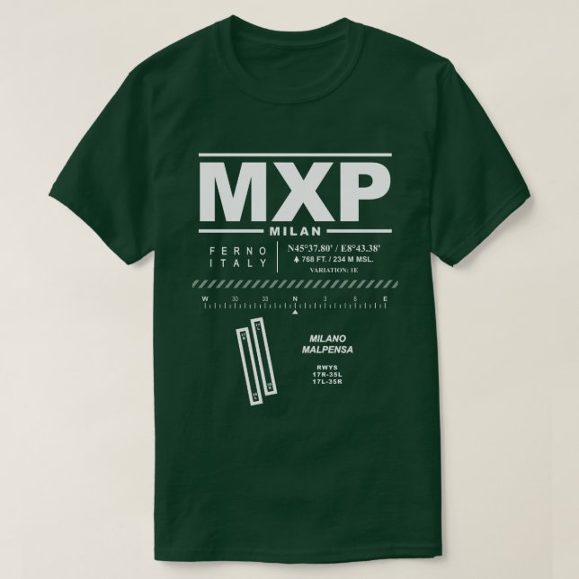 Mailand Malpensa Airport MXP T - Shirt (Design vorne)