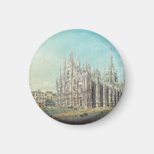 Mailand Piazza del Duomo 1850er Jahre von Carlo Bo Magnet