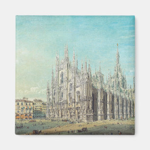 Mailand Piazza del Duomo 1850er Jahre von Carlo Bo Magnet
