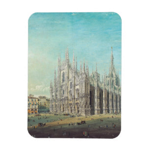 Mailand Piazza del Duomo 1850er Jahre von Carlo Bo Magnet