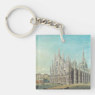 Mailand Piazza del Duomo 1850er Jahre von Carlo Bo Schlüsselanhänger