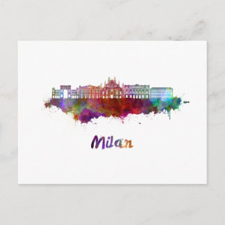 Mailand V2 skyline im Watercolor Postkarte