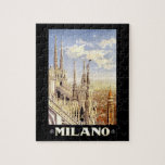 Mailand Vintag Reise Puzzle<br><div class="desc">Reiseplakat zur Werbeaktion der italienischen Stadt Mailand aus den 20er Jahren; Designer: Allessandro Pomi</div>