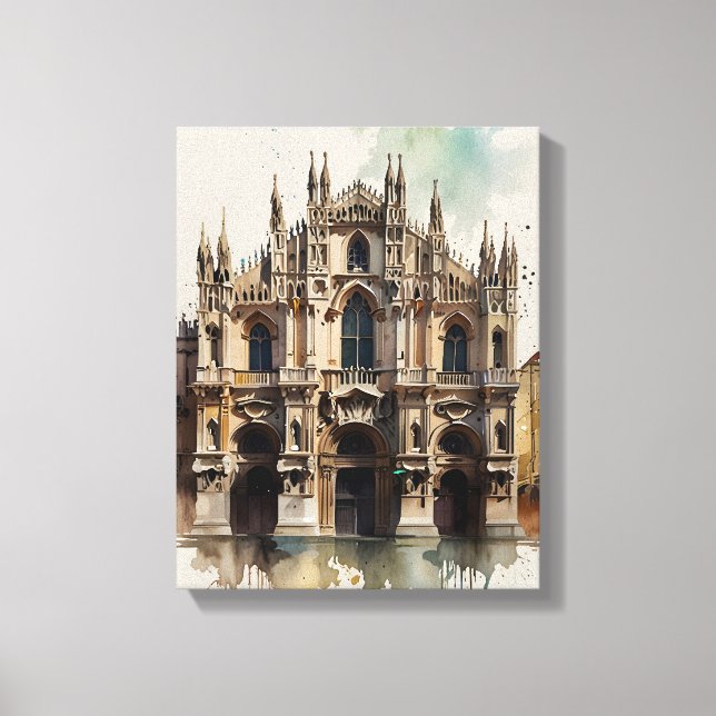 Mailänder Aquarellkunst Leinwanddruck (Vorderseite)