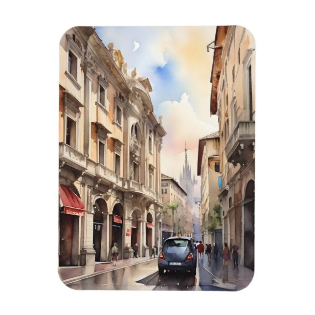 Mailänder Aquarellkunst Magnet (Vertikal)