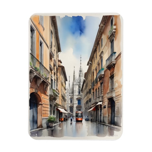 Mailänder Aquarellkunst Magnet (Vertikal)