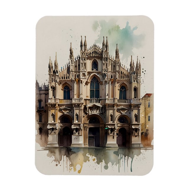 Mailänder Aquarellkunst Magnet (Vertikal)