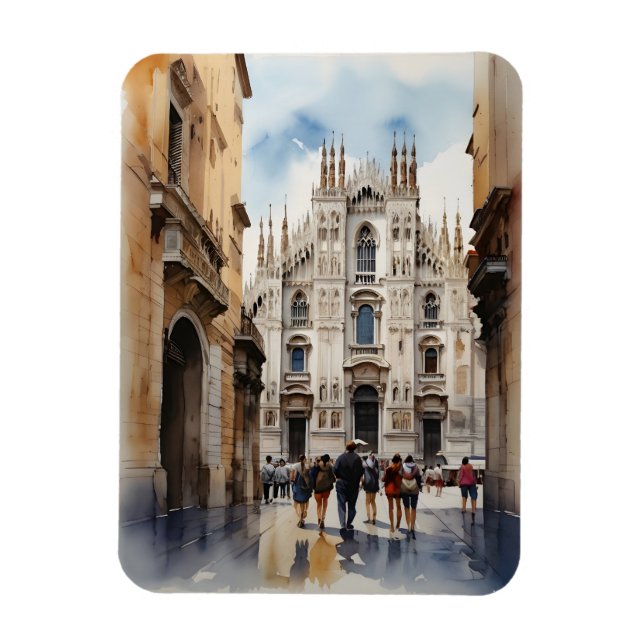 Mailänder Aquarellkunst Magnet (Vertikal)