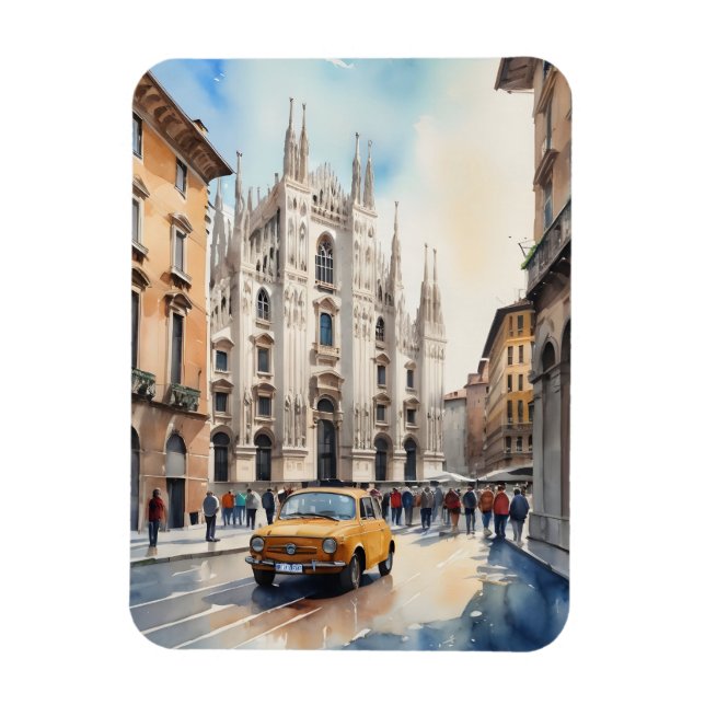 Mailänder Aquarellkunst Magnet (Vertikal)