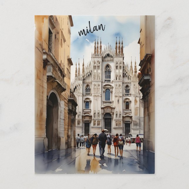 Mailänder Aquarellkunst Postkarte (Vorderseite)