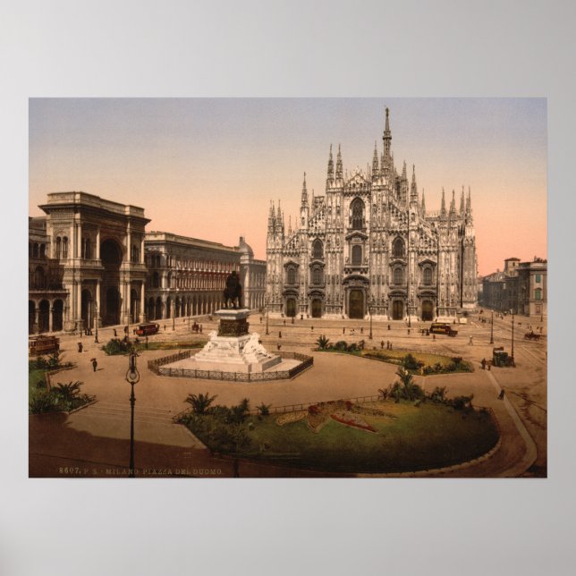 Mailänder Dom und Piazza, Lombardei, Italien Poster (Vorne)