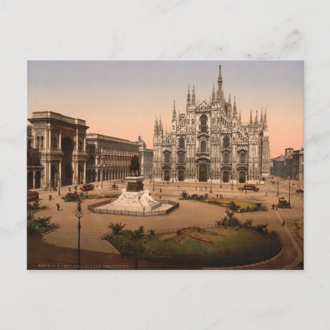 Mailänder Dom und Piazza, Lombardei, Italien Postkarte (Vorderseite)