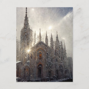 Mailänder Duomo im Schnee Postkarte