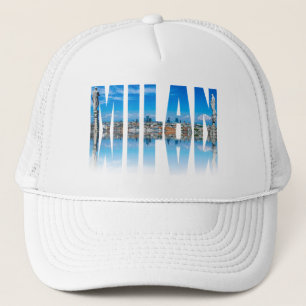 Mailänder Label aus der Skyline Mailands in Italie Truckerkappe