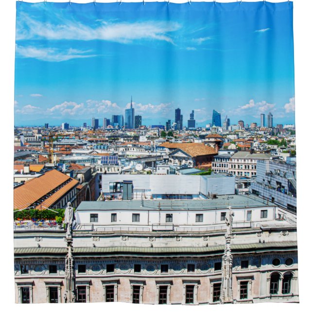 Mailänder Skyline Duschvorhang (Vorderseite)