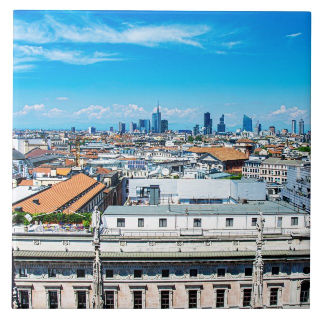 Mailänder Skyline Fliese (Vorderseite)