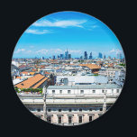 Mailänder Skyline Magnet<br><div class="desc">Malerei der Mailänder Skyline mit modernen Wolkenkratzern im Finanzviertel Porto Nuovo und Steinstatuen der Dom-Kathedrale.</div>