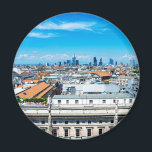 Mailänder Skyline Magnet<br><div class="desc">Malerei der Mailänder Skyline mit modernen Wolkenkratzern im Finanzviertel Porto Nuovo und Steinstatuen der Dom-Kathedrale.</div>