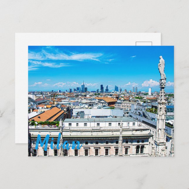 Mailänder Skyline Postkarte (Vorne/Hinten)