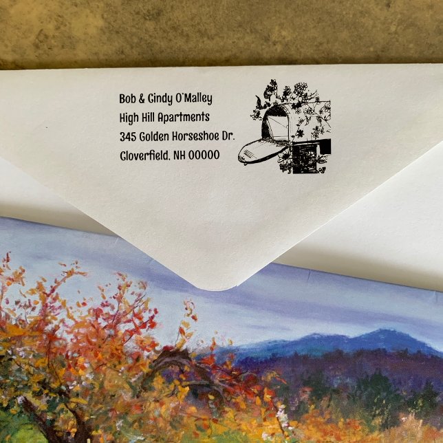 Mailbox-Illustration Rücksendeadresse Tinte-Briefm Gummistempel (Von Creator hochgeladen)