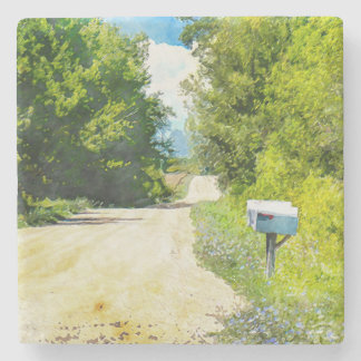 Mailbox mit Wildblumen Steinuntersetzer