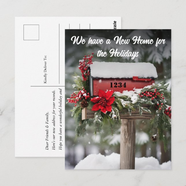 Mailbox Neue Zuhause Holiday Moving Ankündigung Postkarte (Vorne/Hinten)