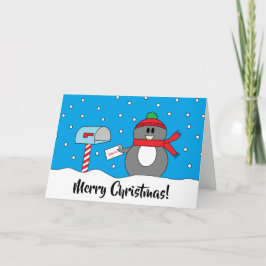 "Mailbox Penguin" Weihnachtskarte Feiertagskarte