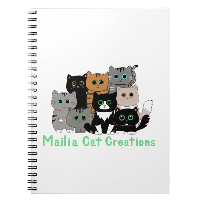 Mailia Cat Kreationen Cat Family Notizblock (Vorderseite)