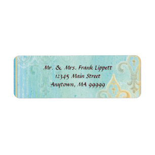 Mailing Labels - Fleur di Lys Damask 2 Blau