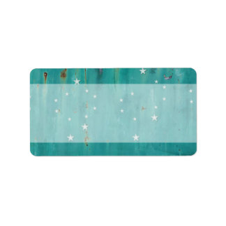 Mailing Shenandoah Wood Rusted Turquoise Stars hin Adressaufkleber